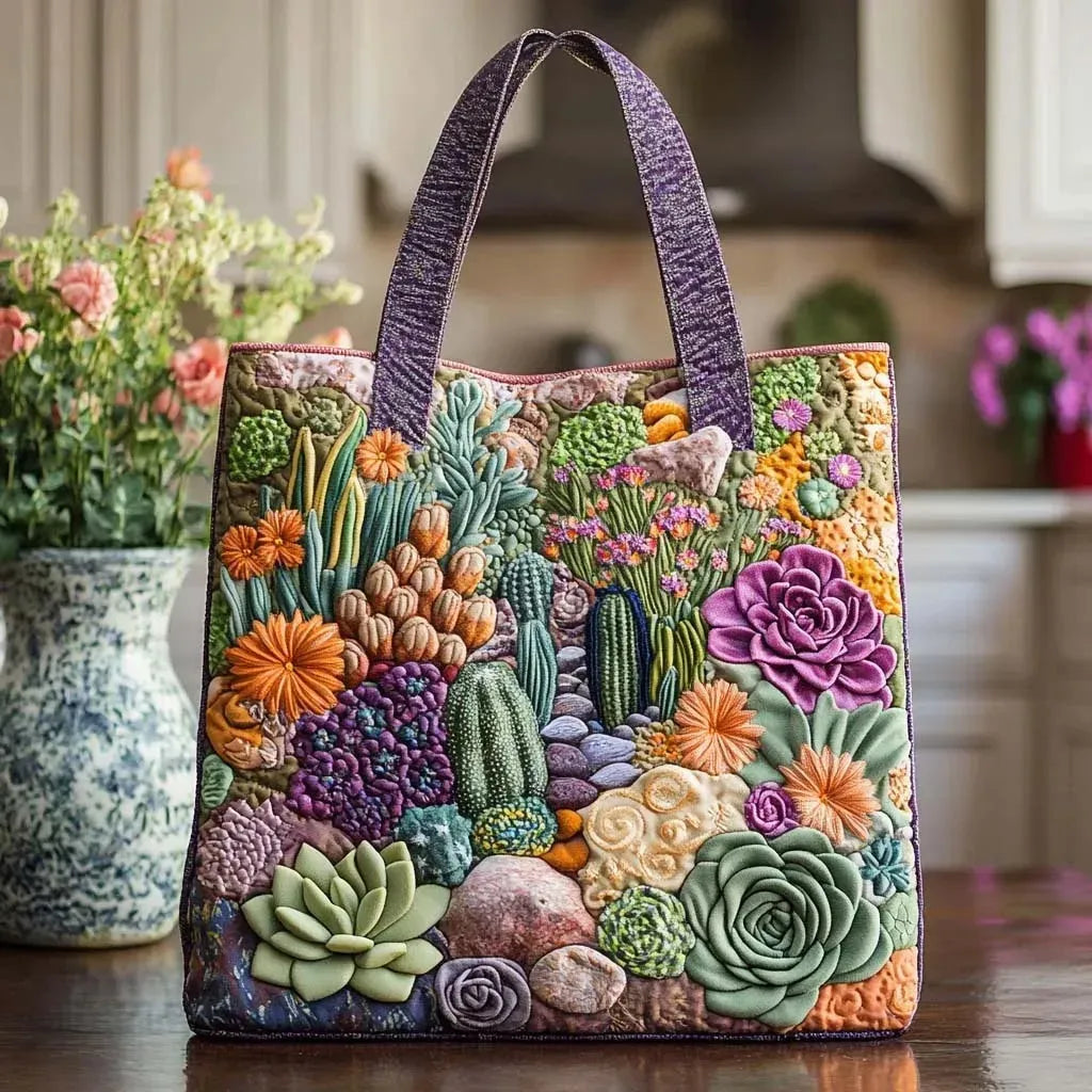 Handgemaakte Tas - Succulenten Tuin