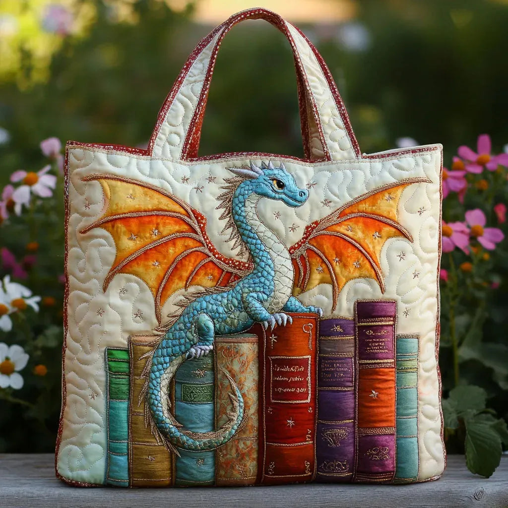 Gequilte Tas - Draak Smaragd Bewaker van de Boeken