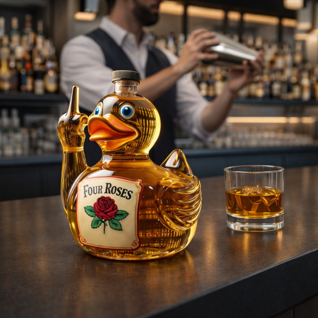 Whiskeyfles - Rebel Duck Editie