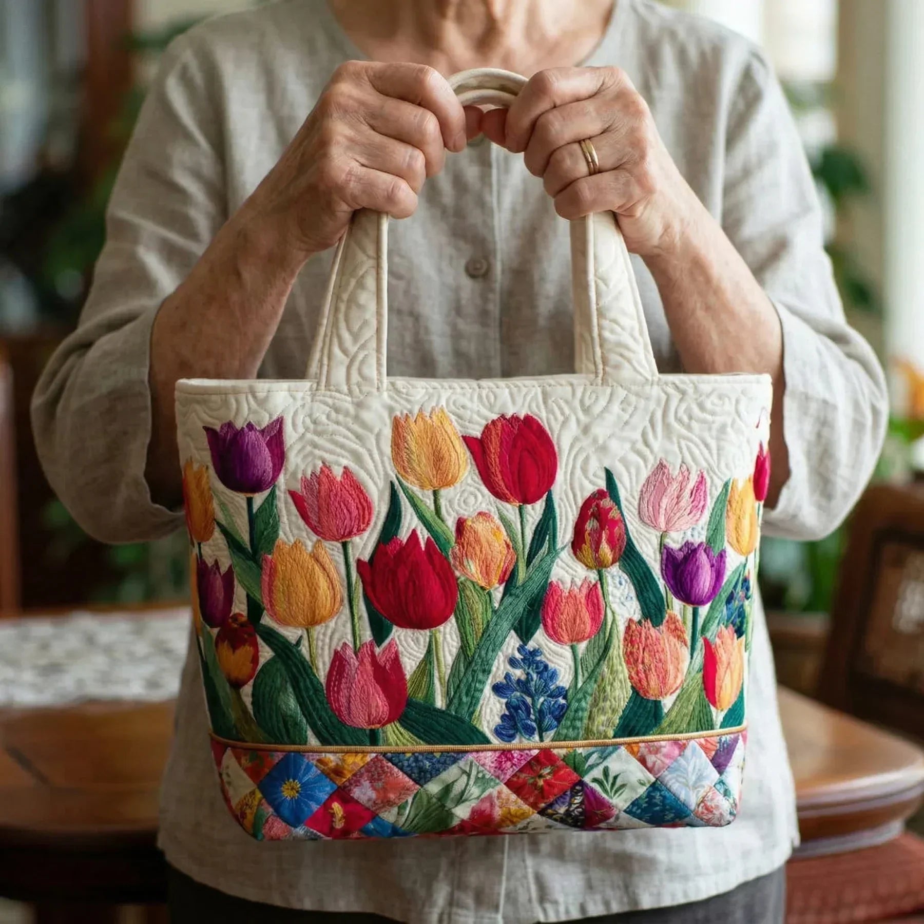 Gekleed Tas - Tulpen Tuin