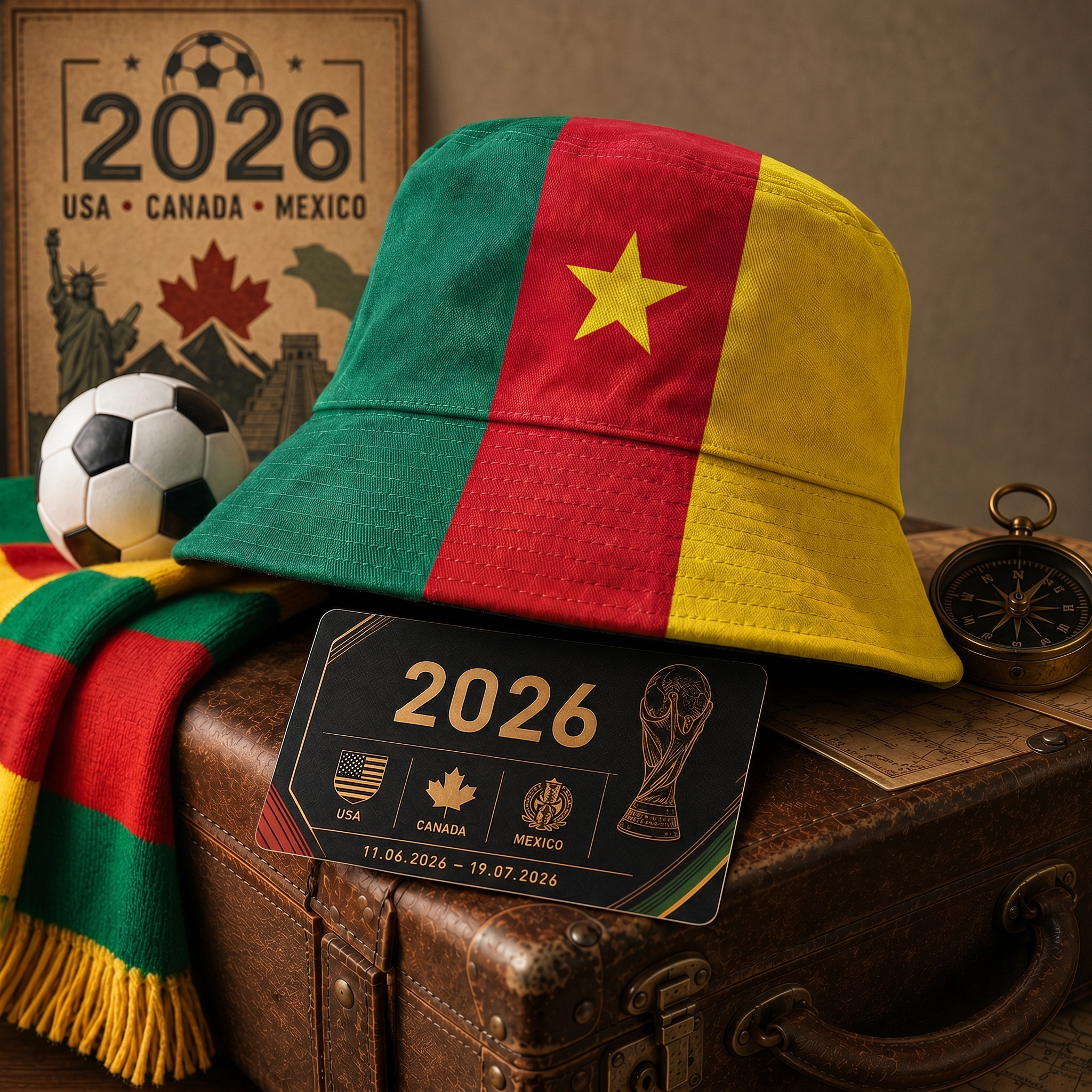 WK 2026 – Bucket Hat Kameroen Editie