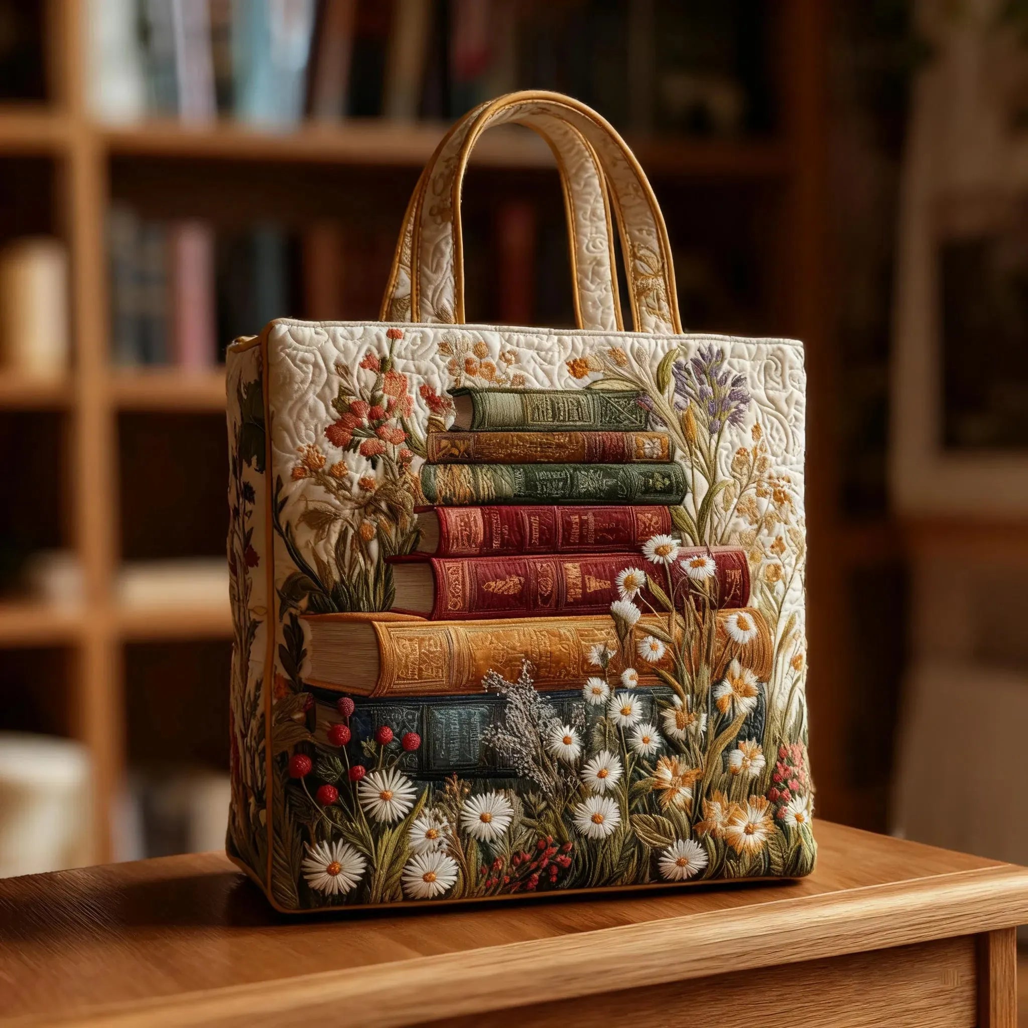 Handgemaakte Gequilte Tas - Bloemmotief