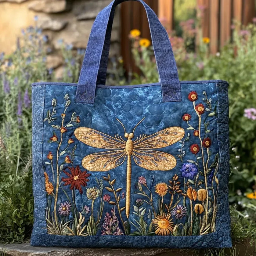 Gequilte Tas - Gouden Libelle