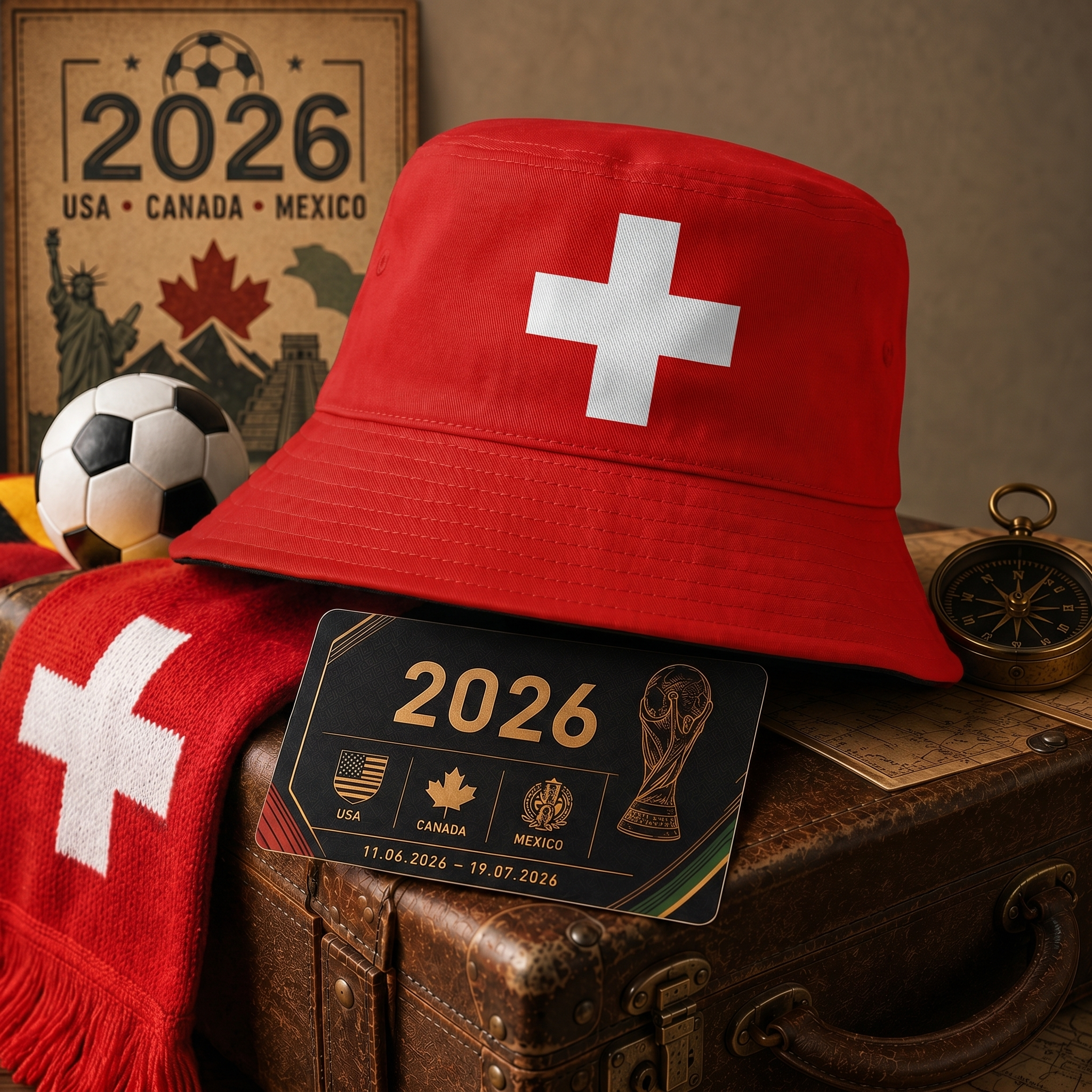 WK 2026 – Bucket Hat Zwitserland Editie