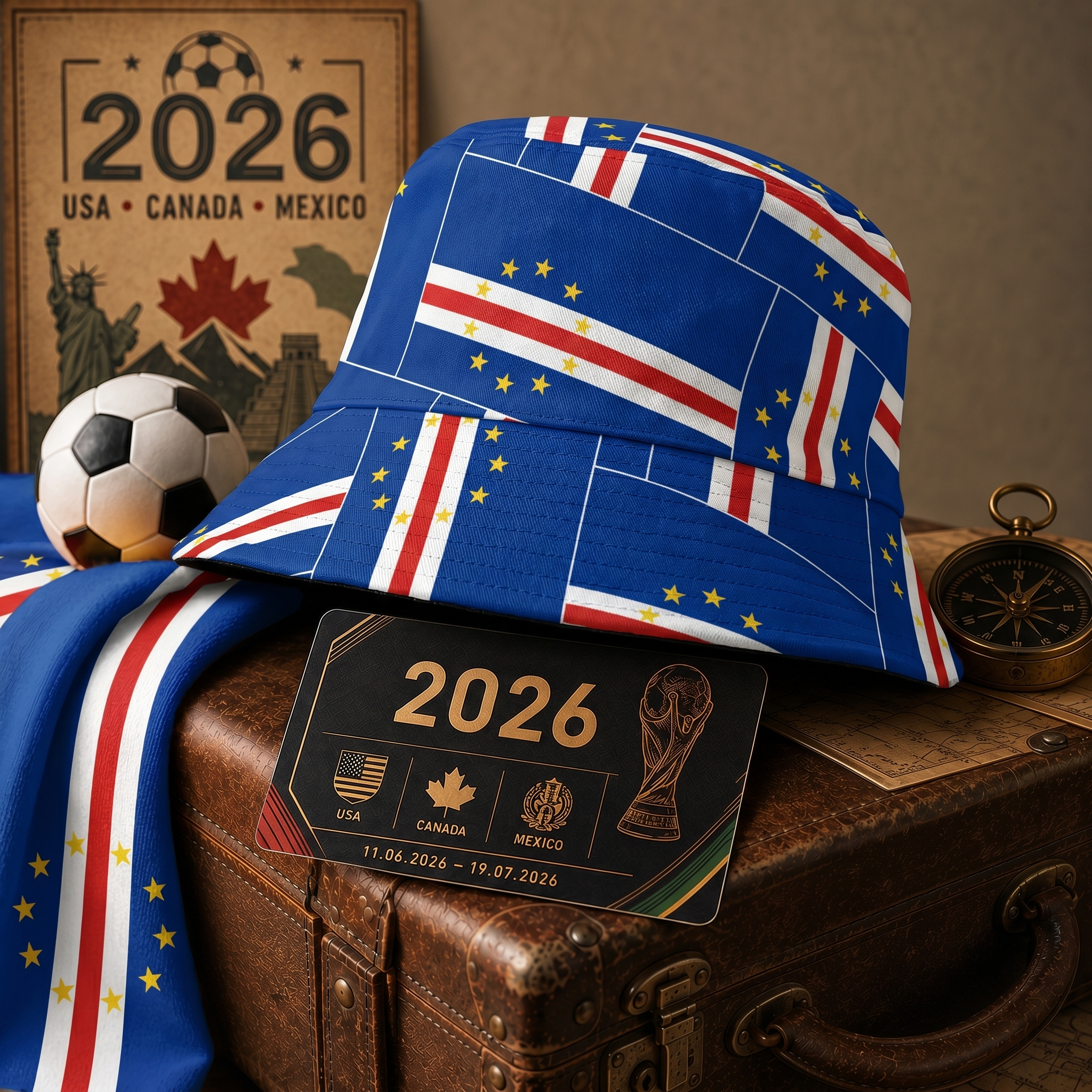 WK 2026 – Bucket Hat Kaapverdië Editie